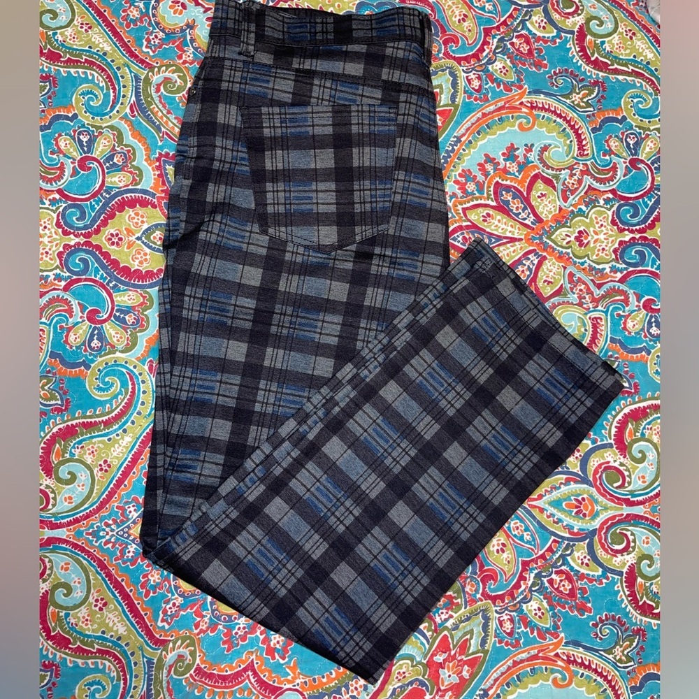 Plaid Pants in Blue and Black - Picture 2 of 5